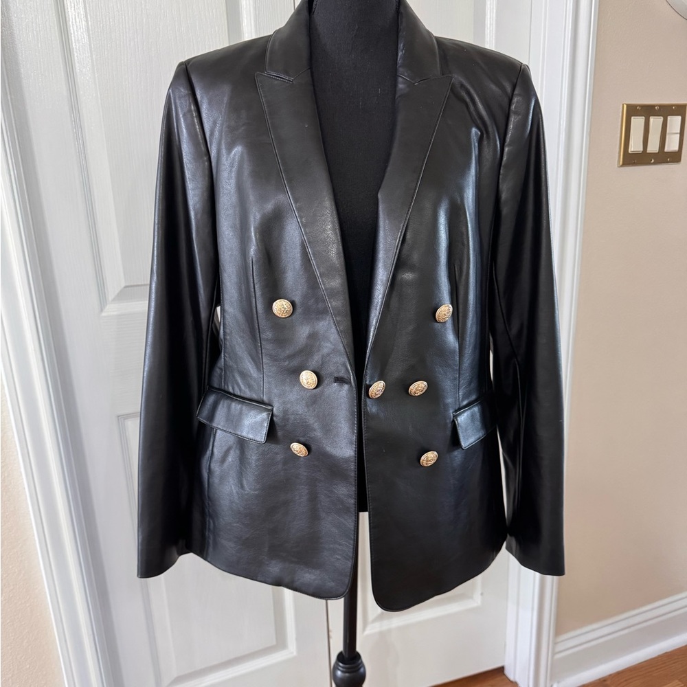 Calvin Klein Black Faux‎ Blazer - Picture 3 of 16